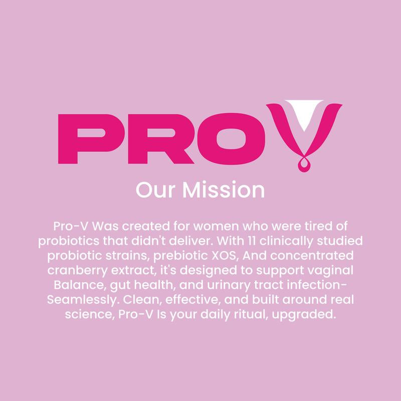 PRO-V Women'S Prebiotic & Probiotic Blend - 6 Probiotic Strains, XOS, Cranberry Extract for Ph Balance, Odor Control & Gut Health - 30 Capsules - Healthcare